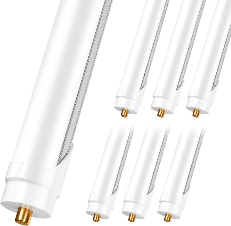 Photo 1 of 8FT Led Bulbs, Double Row Super Bright 72W 5000K T8 8FT Led Shop Light Bulbs, 9000LM FA8 Single Pin 8 Foot Led Light, 8' Led Bulbs to Replace F96t12 Fluorescent Light Bulb 6 Pack
