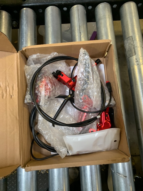Photo 1 of Exceedhub E-Bike Hydraulic Disc Brake Set, 2-PIN 2-Pistons Electric Power-Off Hydraulic Brakes Set, Left Front 950mm Right Rear 1880mm Pre-Bled with Mineral Oil Brakes Kit for eBike, MTB, Scooters