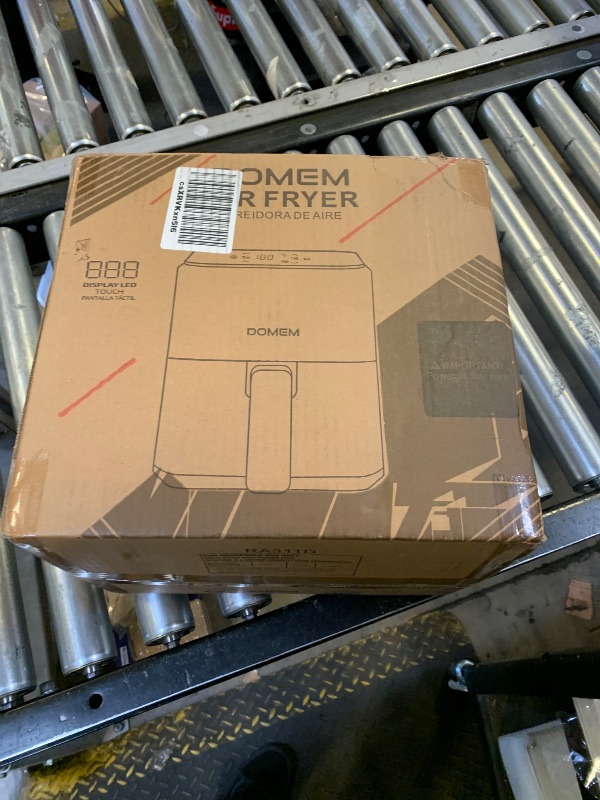 Photo 1 of DOMEM 3 Qt Compact Air Fryer with Non-Stick Basket and Rack, User Friendly Simple Touchscreen, Cook in Simple Steps, Low-Oil Cooking Small Air Fryer, Space Saving Cooker