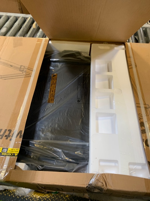 Photo 1 of Foldable Walking Pad with 0-15% Auto Incline and Handle Bar, Under Desk Treadmill with 300LBS Weight Capacity, 3.0HP Quiet Treadmills for Home with Speaker, APP & Remote Control-Black Orange