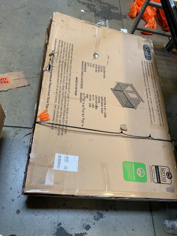 Photo 1 of Sorelle Furniture Paxton Crib, Classic 4-In-1 Convertible Crib, Made of Wood, Non-Toxic Finish, Wooden Baby Bed, Toddler Bed, Child’s Daybed and Full-Size Bed, Nursery Furniture - Heritage Grey
