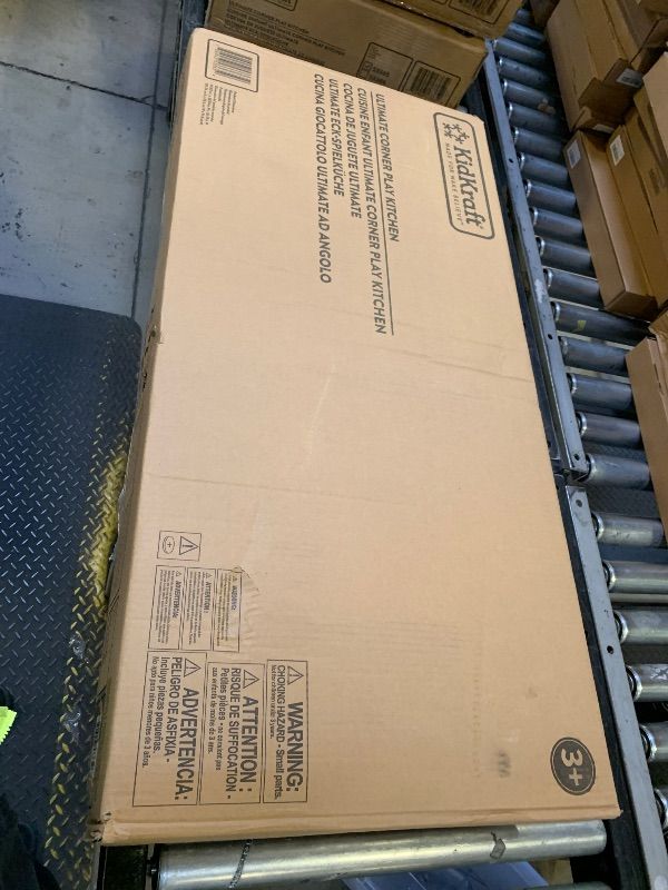 Photo 1 of KidKraft Ultimate Corner Wooden Play Kitchen with Lights & Sounds, Play Phone and Curtains, Espresso, Gift for Ages 3+