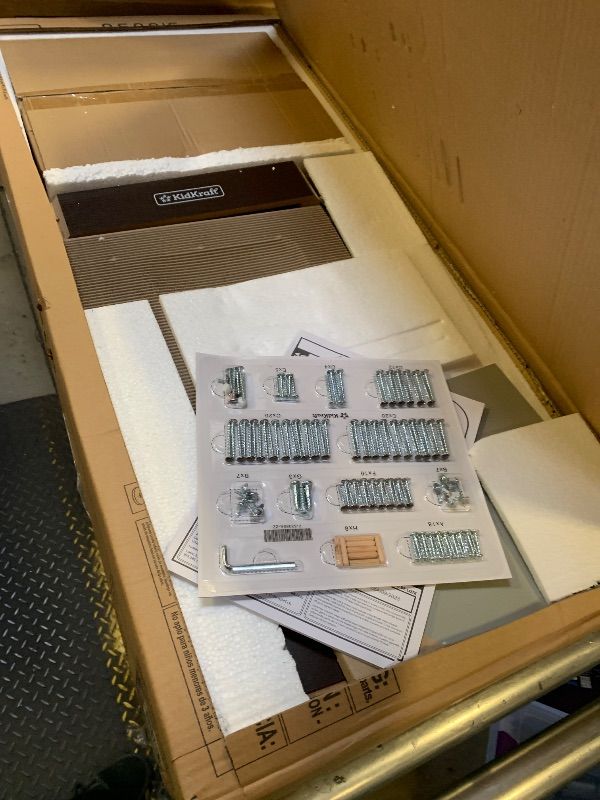 Photo 1 of KidKraft Ultimate Corner Wooden Play Kitchen with Lights & Sounds, Play Phone and Curtains, Espresso, Gift for Ages 3+