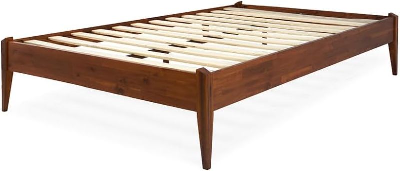 Photo 1 of Bme Dinkee 15 Inch Signature Bed Frame Without Headboard - Modern & Minimalist Style with Acacia Wood - 12 Strong Wood Slat Support - Easy Assembly - No Box Spring Neededd - Dark Chocolate