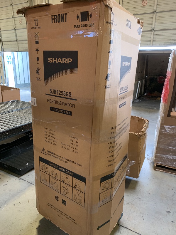 Photo 1 of Sharp SJB1255GS Bottom-Freezer Counter-Depth Refrigerator, 24 Inch, 11.5 Cubic Foot, Garage Ready