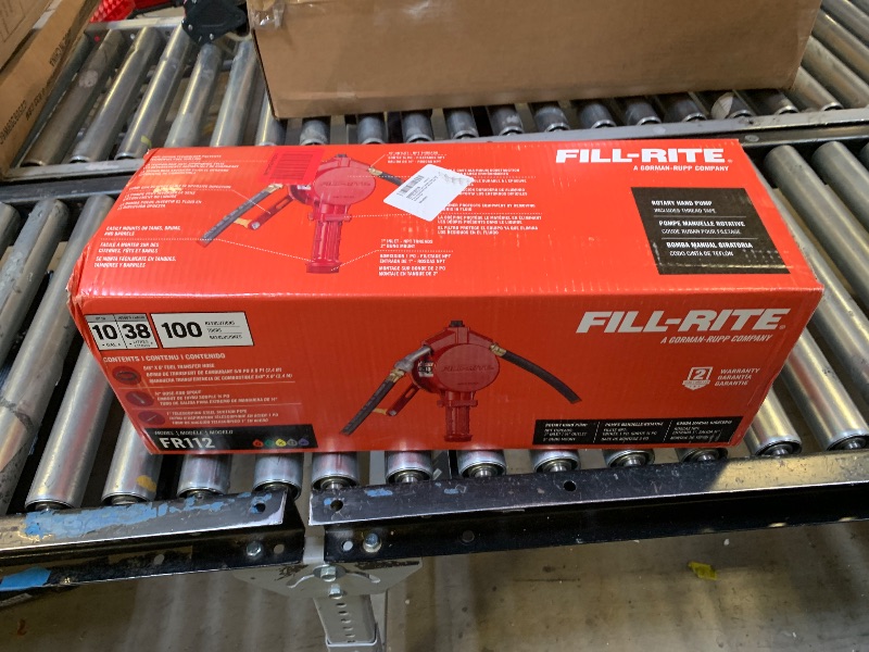 Photo 1 of Fill-Rite FR112 Fuel Transfer Rotary Hand Pump w/Discharge Hose, Straight Spout, Vacuum Breaker, & Suction Pipe