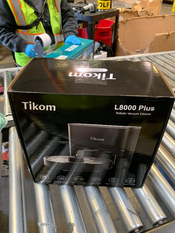 Photo 1 of Tikom Robot Vacuum and Mop, 6000Pa Robotic Vacuum Cleaner with Self-Emptying Base, 90 Days Capacity, LiDAR Navigation, Home Mapping, Ideal for Pet Hair, Hard Floors, Carpet (L8000 Plus)
