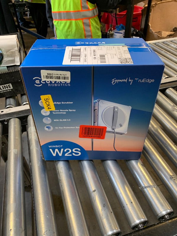 Photo 1 of ECOVACS WINBOT W2S Window Cleaning Robot, Intelligent Edge-to-Edge Cleaning with TruEdge Scrubbers, 3 Water Nozzles, 10-Level Safety System, Win-SLAM 4.0 Route Planning, Even Climbing System