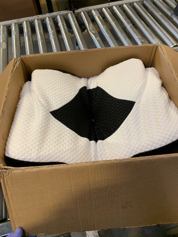 Photo 1 of Osteo Cervical Pillow for Neck Pain Relief, Hollow Design Odorless Memory Foam Pillows with Cooling Case, Adjustable Orthopedic Bed Pillow for Sleeping, Support for Side Back Sleepers