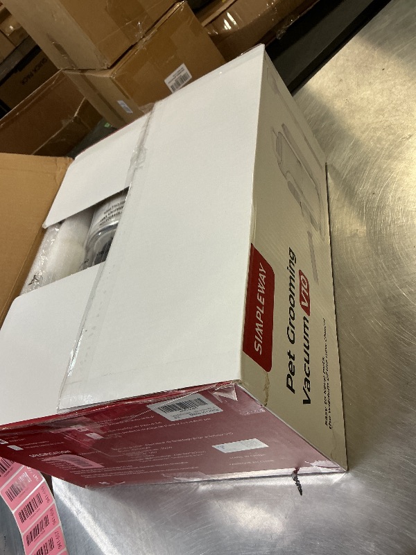 Photo 1 of Simple Way Dog Vacuum Grooming Kit for Shedding: Professional Hair Clippers Pet Groomer - Strong Suction Cleaner Deshedding Tool Fur Brush Attachment Trimmer for Home Cat (Pale White)