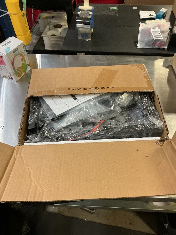 Photo 1 of YAOHUOO 23.6"×23.6" Large Priner Stand with Power Outlet, Printer Table with Storage Side Pocket, Heavy Duty Rolling Cart for Home Office 3D Printer/Laser/Heat Press Table, Rustic Brown