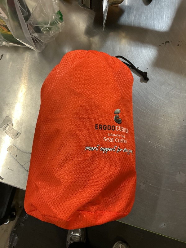 Photo 1 of ERGOOCUSHION Inflatable Seat Cushion for Airplane & Travel – Portable Inflatable Pad with Built-in Pump, Adjustable Firmness, Tailbone & Back Pain Support, Carry Bag Included