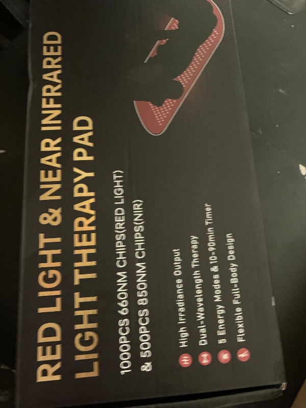 Photo 1 of HALIDODO 35.4'' x 17'' Red Light Therapy Mat for Body, 500 LEDs Tri-Chip Upgrade 660nm& 850nm Near Infrared Light Therapy Pad Wrap Belt Blanket for Body Back Waist Shoulder Knee Joint, 90Min Timer