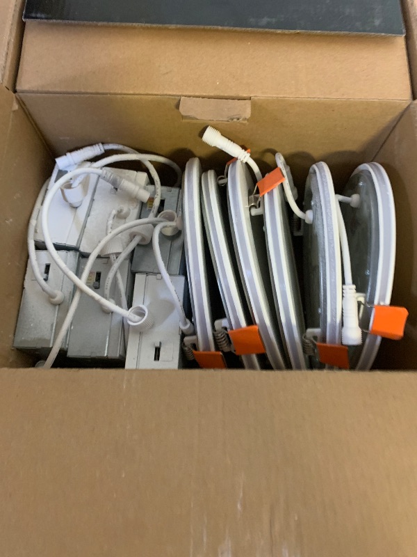 Photo 1 of Amico 12 Pack 6 Inch 5CCT LED Recessed Ceiling Light with Night Light, 2700K/3000K/3500K/4000K/5000K Selectable Ultra-Thin Lighting, 12W=110W, 1100LM, Dimmable Canless Wafer Downlight ETL&FCC