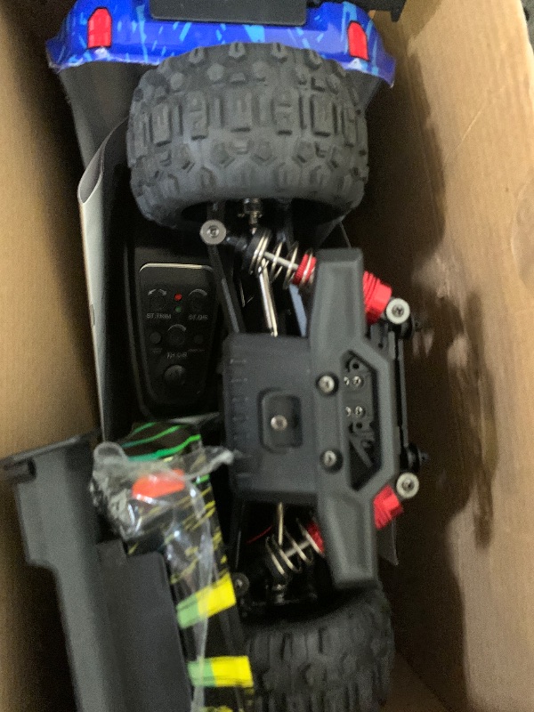 Photo 1 of 1/16 RTR Brushless Remote Control Cars for Adults, 4WD 60KM/H Fast All Terrain Off-Road RC Truck, High Speed RC Car with 2 LiPo 2000 mAh Batteries, Oil-Filled Shocks, 2-Color Shell, Colorful Lights