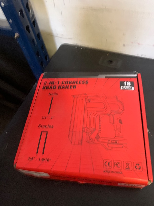 Photo 1 of Ecarke 2" Electric Nail Gun Compatible with Milwaukee 18V Battery(No Battery),2 in 1 Cordless Brad Nailer Stapler with 1000 Nails,18 Gauge Nail Gun Battery Powered,2 Firing Modes for Trim Wood DIY