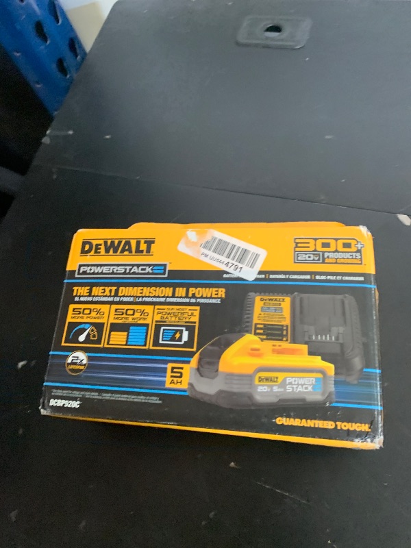 Photo 1 of DEWALT Powerstack 20V MAX Battery Starter Kit, Rechargeable, 5Ah, Lithium Ion (DCBP520C)