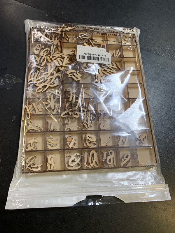 Photo 1 of **INCOMPLETE** Blulu 1 Inch Wood Alphabet Letters Numbers Blank Unfinished Wooden Letters Numbers for Crafts with Rustic Storage Tray for Spelling Learning Education Back to School Gifts(Wood Color)