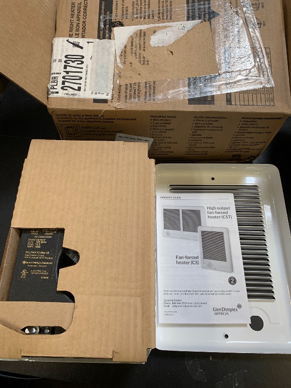 Photo 1 of Cadet Com-Pak Electric Wall Heater Complete Unit with Thermostat (Model: CSC151TW, Part: 67509), 5120 BTU, 120 Volt, 1500 Watt, White