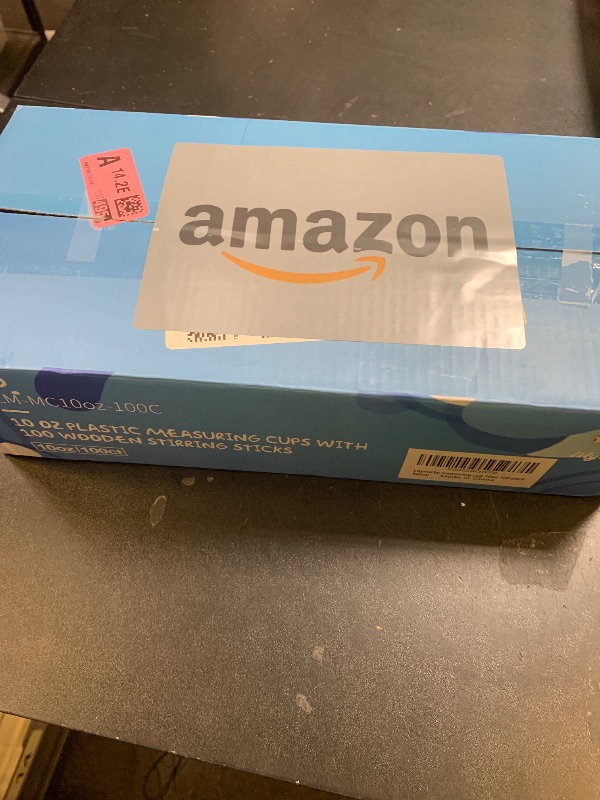 Photo 1 of 100 PACK Plastic Measuring Cups, 10 oz Disposable Mixing Cups with 100 Wooden Mixing Sticks, Can Be Used for Epoxy Resin, Liquid Measuring, Paint, Cooking and Baking