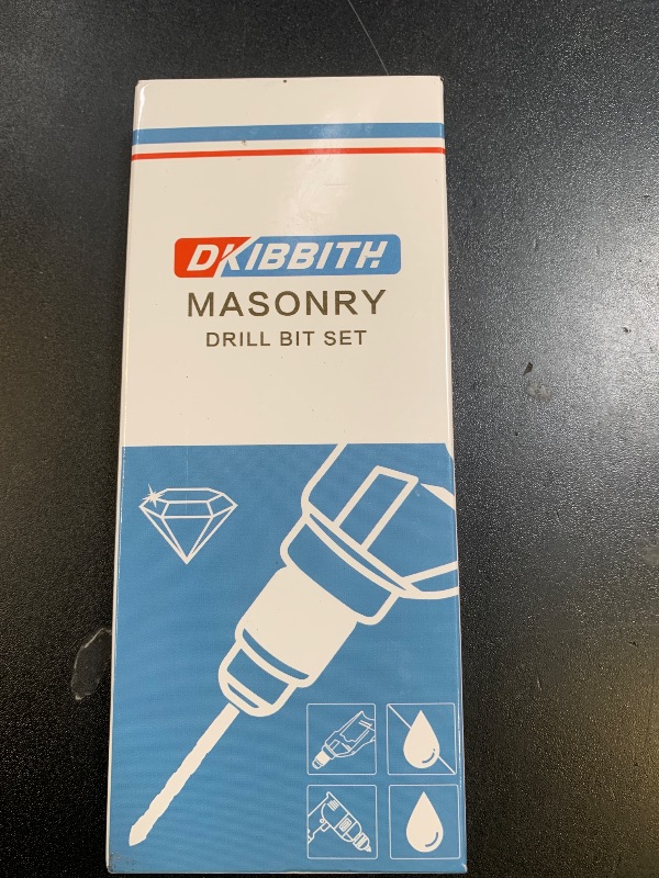 Photo 1 of 10-Piece Masonry Drill Bit Set for Concrete Tile Glass Ceramic Brick,1/8 to 1/2 Inch Drilling Bits with Triangle Handle,Tungsten Steel Alloy Tip.?Black?