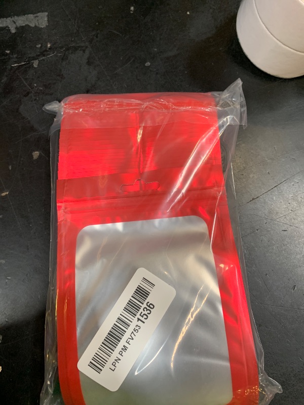 Photo 1 of 100 Pack Smell Proof Bags, Resealable Packaging Mylar Bags, Heat Seal Bags with Frosted Clear Window, Foil Pouch Smell Proof Zipper Bag for Food Storage (Red, 4.13 x 5.91)