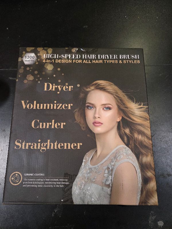 Photo 1 of SKIMI 110,000 RPM Brushless Motor Hair Dryer Brush - 5 Muti-Styler for Fast Drying, Curling, Volumizing & Straightening | High-Speed Hot Air Brush for All Hair Types (Black & Rose Gold)