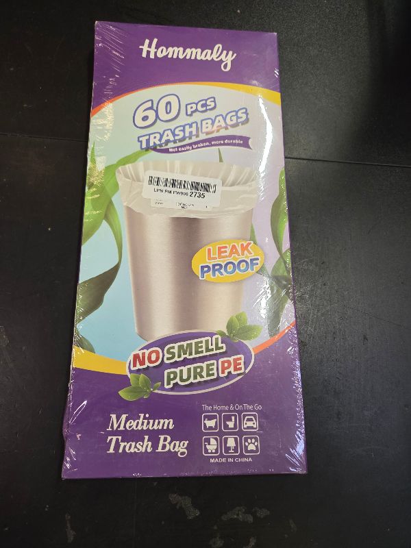 Photo 1 of 10 Gallon 60pcs Medium Clear Trash Bags Strong Clear Garbage Bags, Bathroom Trash Can Bin Liners, Plastic Bags for Office Home Kitchen, Waste Basket Liner, Fit 30 Liter, 10 Gal(10G60-Clear)