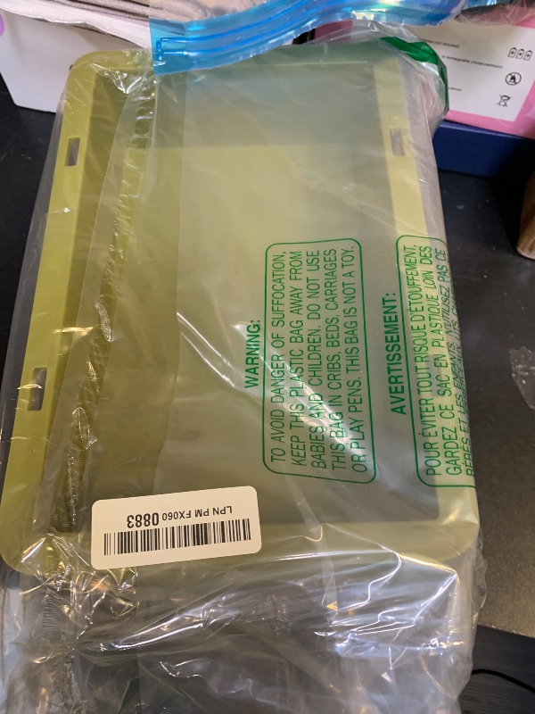 Photo 1 of KBDcraft Stackable Storage Bin - Heavy-Duty Plastic Organizer Box and Tray with Straight Walls, small plastic bin totes for storage, 12"x8"x3", 0.5Gal, Green, 3 Pack