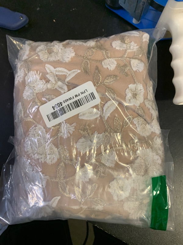 Photo 1 of Dress the Population Womens Emma V Neck Embroidered Sleeveless Belted Midi Dress, White/Gold, X-Small US