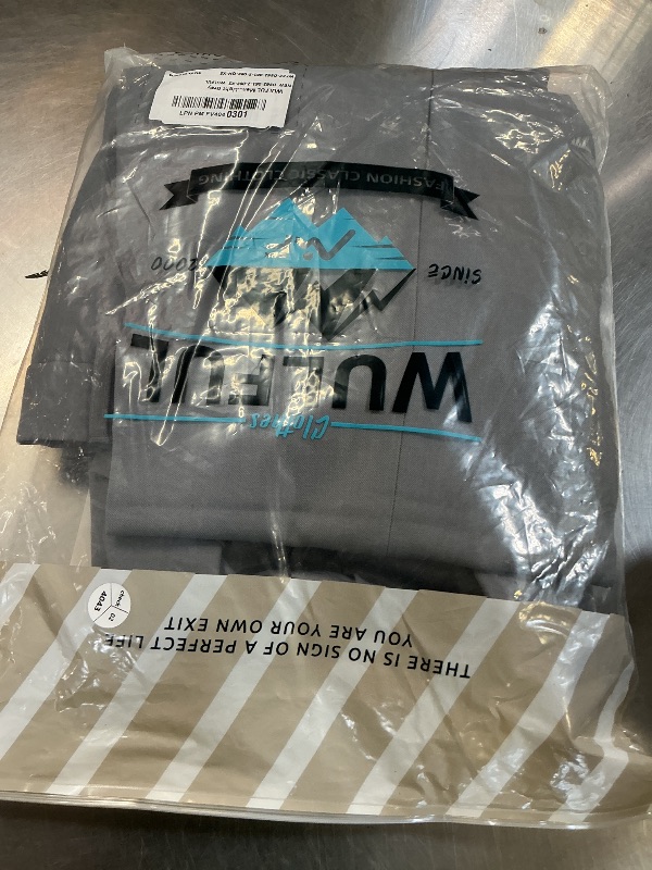 Photo 1 of WULFUL Men's 2 Piece Slim Fit Suit Set One Button Blazer Jacket Pants Tuxedo Set for Party, Wedding and Business Light Gray