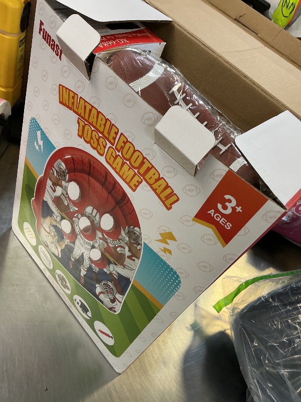 Photo 1 of 6FT Giant Inflatable Football Target Toss Game - Fun Indoor & Outdoor Yard Games for Kids & Adults, Football Party Throwing Games, Carnival Games, Camping & Tailgate Lawn Activities