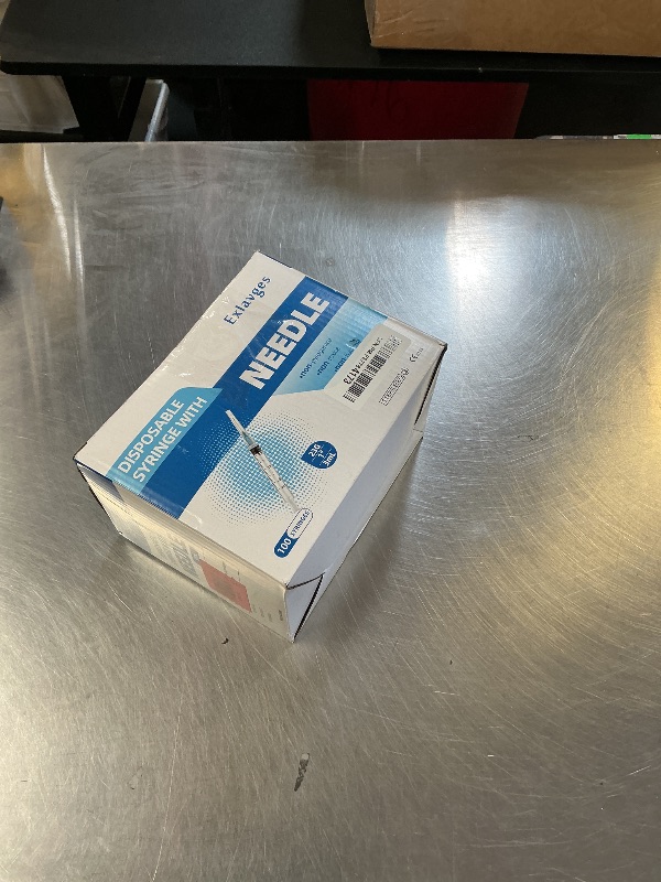 Photo 1 of 100 Pack Disposable 3ml/cc Lab Syringes with 23Ga 1 Inch Needle Luer Lock, Individually Sealed Packed