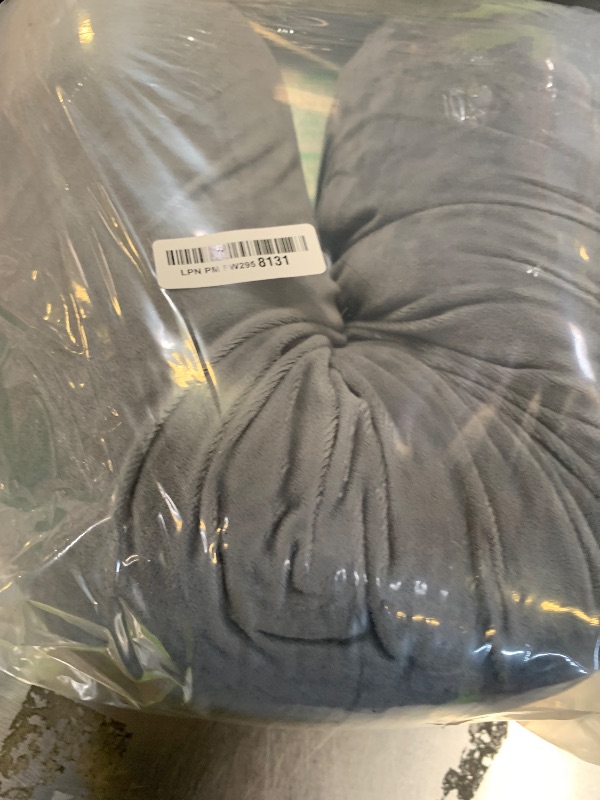 View 2 of 1 MIDDLE ONE Body Pillow for Adults, Bolster Pillow with Removable Velvet Cover, Long Round Cervical Roll Pillow, 35 x 7.87 Inches, Grey