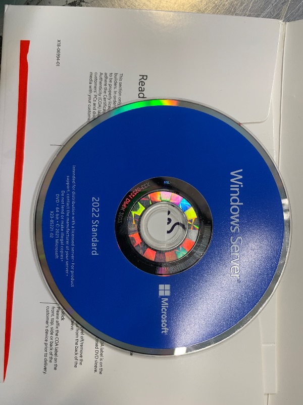Photo 1 of Microsoft Windows Server 2022 Standard | Base License with media and key | 16 Core