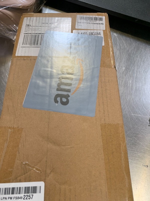 Photo 1 of Citylife 1.3 QT 10 Pack Small Storage Bins Plastic Storage Container Stackable Box with Lids for Organizing, Clear White