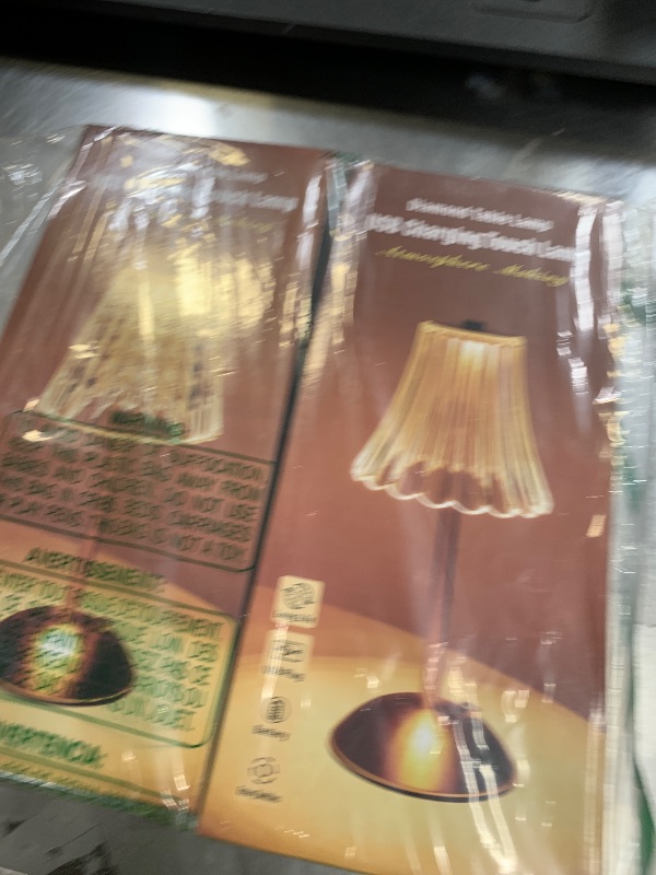 Photo 1 of Liliful 2 Pcs LED Portable Cordless Table Lamp Touch Battery Operated Rechargeable Gold Desk Lamp 3 Color Dimmable for Bedroom Living Room Dining (Gold,Rose Style)