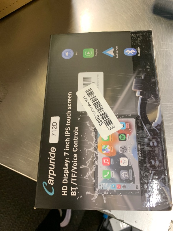 Photo 1 of Carpuride W712D Motorcycle Carplay Screen with HD 1080 Dual Dash Cam, Wireless Car Play and Android Auto, 7" Waterproof Rotatable Navigation Touchscreen, Loop Recording, Bluetooth, Wired Controller