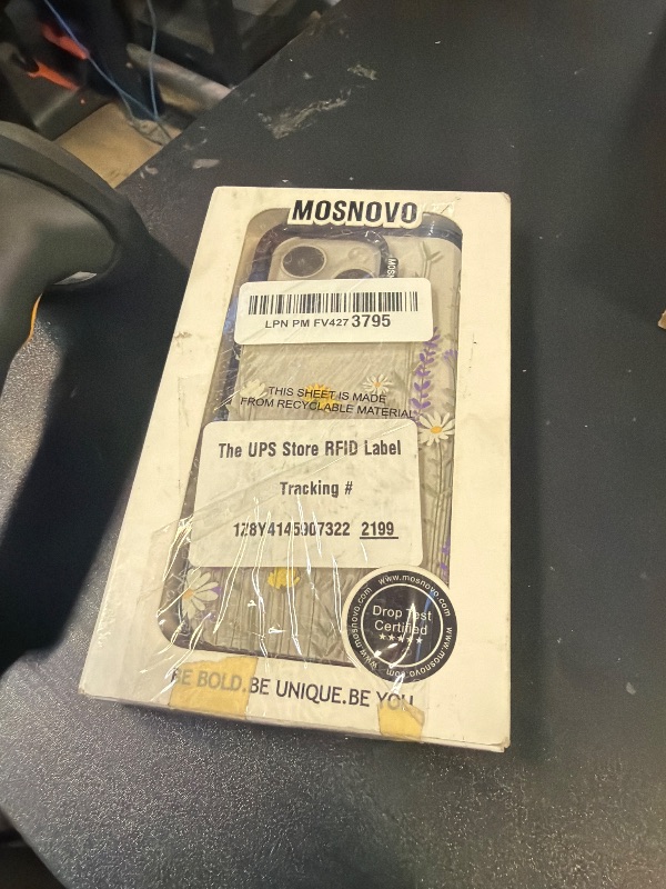 Photo 1 of MOSNOVO Case for iPhone 15 Pro, [10ft 4X Military-Grade Drop Protection] Durable & Shockproof Phone Case Cover Design for iPhone 15 Pro - Wild Meadow - Clear Black