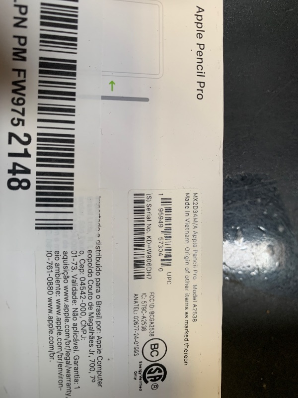 Photo 1 of Apple Pencil Pro: Latest Model - Device Compatibility Check Required - Pixel-Perfect Precision, Tilt and Pressure Sensitivity, Perfect for Note-Taking, Drawing, and Art. Charges and Pairs Magnetically