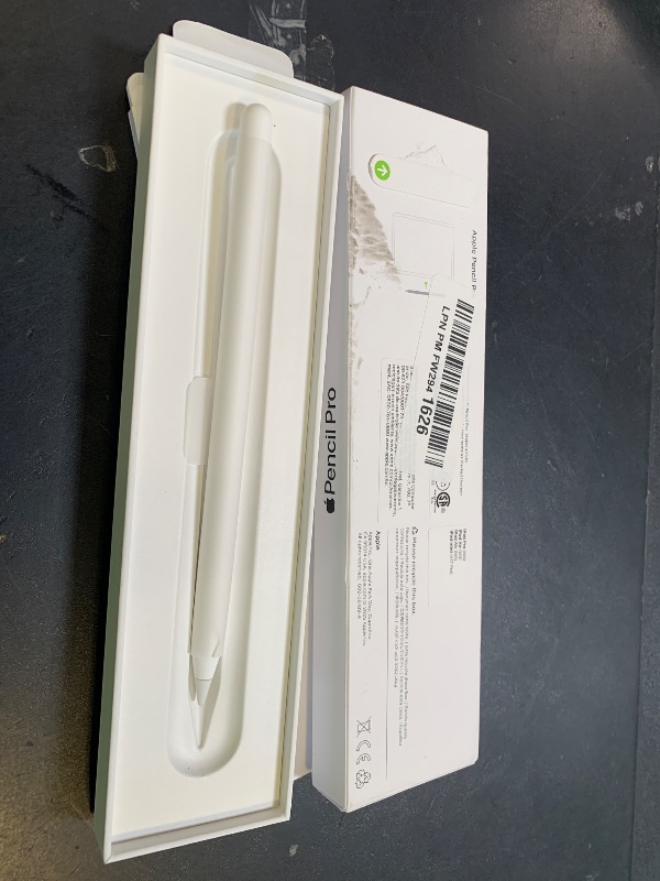 Photo 1 of Apple Pencil Pro: Latest Model - Device Compatibility Check Required - Pixel-Perfect Precision, Tilt and Pressure Sensitivity, Perfect for Note-Taking, Drawing, and Art. Charges and Pairs Magnetically