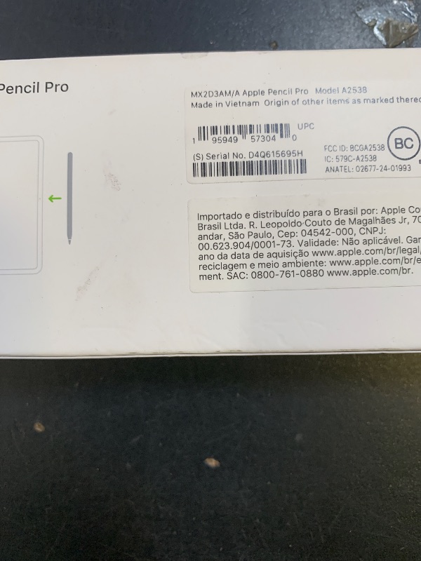 Photo 1 of Apple Pencil Pro: Latest Model - Device Compatibility Check Required - Pixel-Perfect Precision, Tilt and Pressure Sensitivity, Perfect for Note-Taking, Drawing, and Art. Charges and Pairs Magnetically