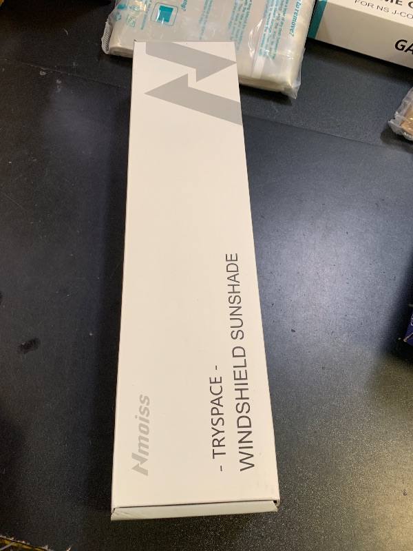 Photo 1 of [Upgraded] Nmoiss Windshield Sun Shade Umbrella - [Vinyl Coating Heat Shield] Protect Car from Sun Rays & Heat Damage Keep Cool and Protect Interior, Spring Structure Edge Medium 56" L x 31" W