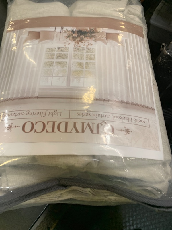 Photo 1 of QJmydeco Curtains 100 Inch Length Wide Pleated Blackout Curtain for Sliding Glass Door/Living Room, Farmhouse Natural Linen Thick Boho Bedroom Heavy Insulated Large Window Drapes (100" Wx92 Lx2Panels)