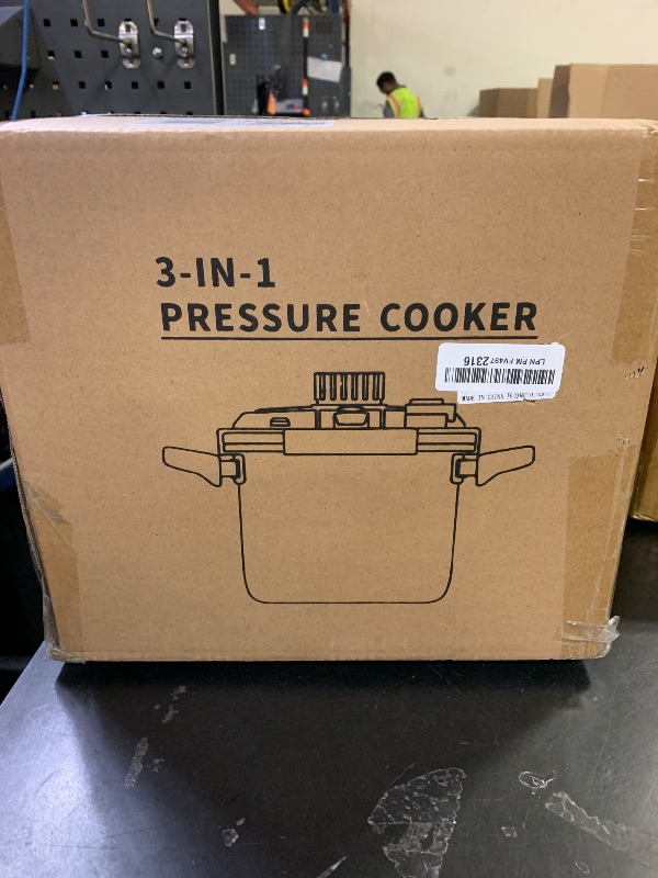 Photo 1 of 3-In-1 Stainless Steel Pressure Cooker 8 QT: [Save 70% Time] [3 PSI Settings], One-Hand Locking, Induction Compatible, Glass Lid & Steamer Rack Included, Olla de Presion