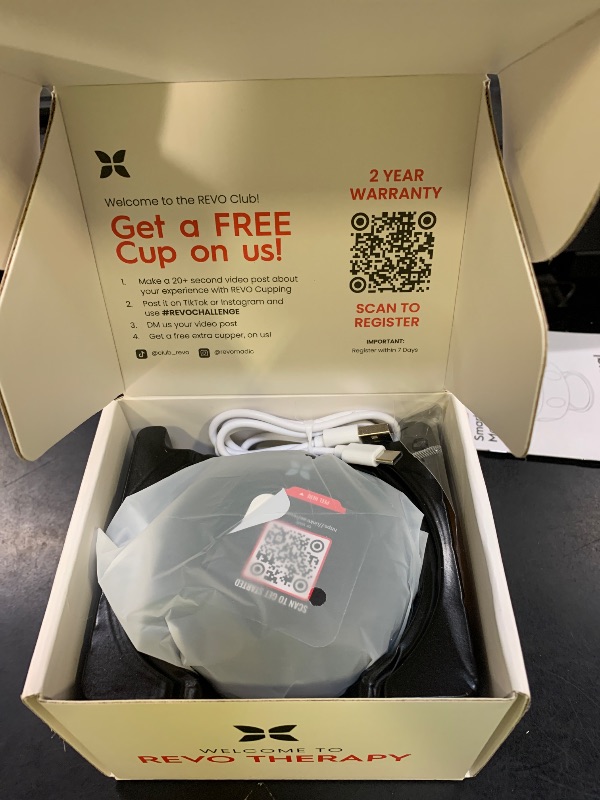 Photo 1 of REVO The Original 4-in-1 Smart Cupping Therapy Massager, Red Light Therapy for Targeted Pain Relief, Knots, Aches, Muscle Soreness, Circulation & Tighter Skin, Portable Cupping Kit
