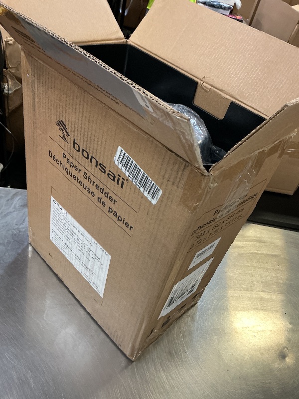 Photo 1 of NON FUNCTIONAL - PARTS ONLY ------------------------------Bonsaii 12-Sheet Cross Cut Paper Shredder, 5.5 Gal Home Office Heavy Duty Shredder for Paper, Credit Card, Mail, Staples, with Transparent Window, High Security Level P-4 (C275-A)