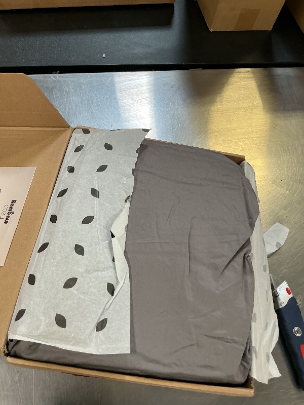 Photo 1 of Bambaw King Sheets Set 4pcs, 100% Viscose Derived from Bamboo Sheets, King Size Cooling Sheets Set, Hotel Luxury Bed Sheets Set, Deep Pockets Fits Up to 16'' Mattresses, King Sheets Soft (Dark Gray)