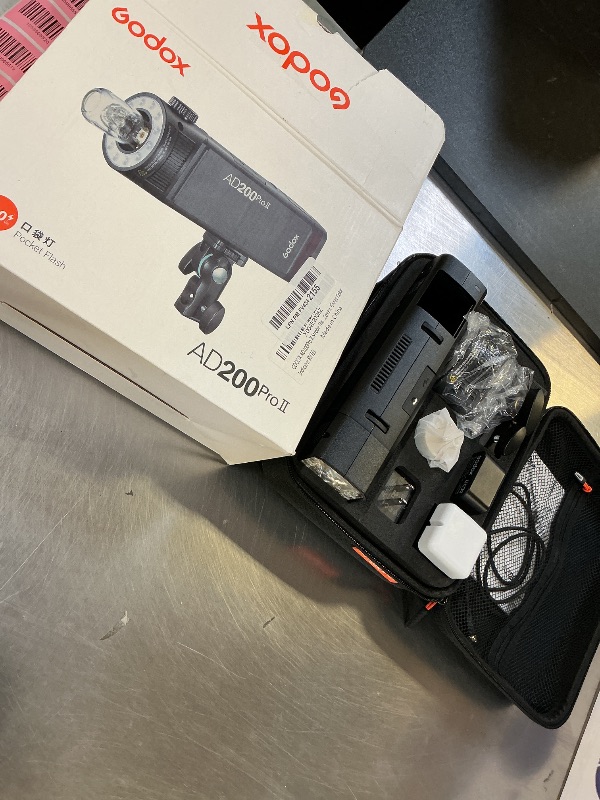 Photo 1 of GODOX AD200 Pro II AD200Pro II Strobe Flash, TTL 200W Pocket Flash HSS 1/8000s, One-Tap Wireless Sync, Enhanced Color Screen, Photography Lighting for Canon, Sony, Nikon, Fuji, Olympus, Panasonic