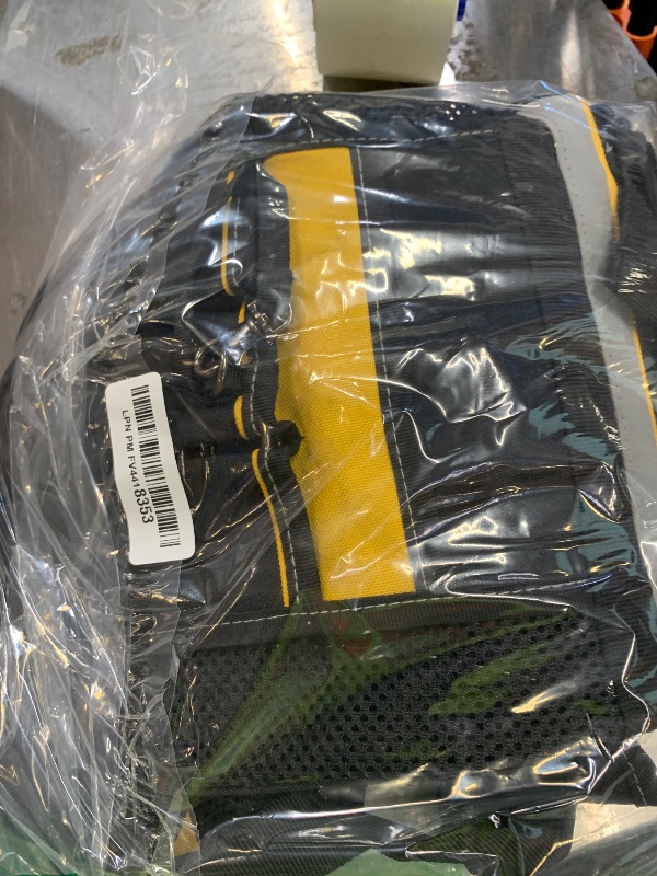 Photo 1 of Trahzia Tool Vest for Men with Adjustable Strap, Reflective Safety Work Vest for Electrician, Carpenter, Construction, Black and Yellow